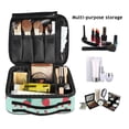 thumbnail image 2 of FORMRS Travel Makeup Bag Large Capacity Train Case Cosmetic Organizer with Adjustable Dividers, Green Strawberry, 2 of 8