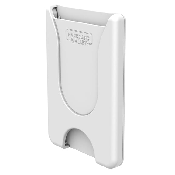 Encased Cell Phone Wallet, HARD-CARD StickOn Card Holder System - Holds and Stores 4 IDs, Business, Credit Cards - Compatible with Pop Out Grips (works with Android and iPhone Models) Matte White