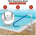 thumbnail image 3 of Main Courante de Piscine, Rampes de Piscine 54 Po x36 Po pour Piscines Creusées, Main Courantes de Sécurité pour Piscine Capacité de Charge 375 Lb, Rambarde d'Escalier de Piscine en Acier Inoxydable 304 avec Couvercle à Prise, Plaque de Base à Montage Rapide, 3 of 7