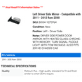 thumbnail image 2 of Left Driver Side Mirror - Compatible with 2011 - 2012 Ram 2500, 2 of 2