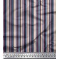 thumbnail image 1 of Soimoi Blue Poly Georgette Fabric Vertical Stripe Printed Fabric 1 Yard 42 Inch Wide, 1 of 3