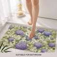 thumbnail image 6 of Purple Hydrangeas Doormat Outdoor Entrance 18"x30", Spring Floral Green Leaf Countryside Absorb Moisture Dirt Door Mats, Non-Slip Rubber Backing Floor Mats Indoor, Low-Profile Front Door Rugs, 6 of 9