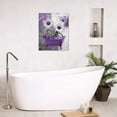 thumbnail image 2 of Farmhouse Purple Floral Wall Art for Living Room Daisy Flower and Butterfly Canvas Wall Art Grey and White Abstract Geometric Framed Wall Art for Bedroom Bathroom Wall Decor, 16L X 12W inches, 2 of 6