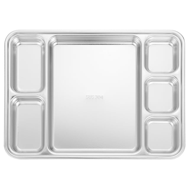 SHISUYAN 1 Pce Assiette Divisée en Acier Inoxydable pour Fruits et Petit-Déjeuner