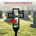 thumbnail image 6 of Cross Cemetery Decorations for Grave,Metal Sympathy Memorial Stakes for Loss of Mom Outdoors Yard Garden,Metal Cemetery Memorial Plaque for Remembrance,Grave Markers for Cemetery for Mother,2Pcs, 6 of 8
