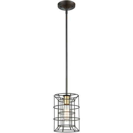 

Pendants 1 Light Fixtures With Oil Rubbed Bronze and Satin Brass Finish Metal Material Medium Bulb 7