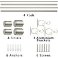 thumbnail image 5 of 1" Window Treatment Curtain Rod with Cylindrical Cap Finials, Double Drapery Rod Adjustable Length 36-72", Matted Nickel, 5 of 12