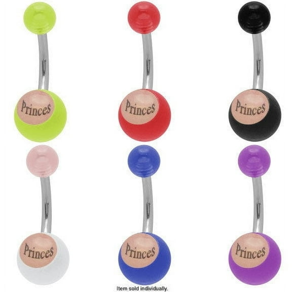 Acrylic "Princess" Logo Belly Button Ring