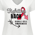 thumbnail image 4 of Inktastic Sickle Cell Awareness Fighting Back Women's Plus Size V-Neck T-Shirt, 4 of 5