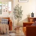 thumbnail image 6 of DR.Planzen 5' Artificial Olive Tree Indoor, Tall Faux Olive Tree, Artificial Plants with Natural Wood Trunk and Lifelike Fruits for Home Office Decor, 6 of 12