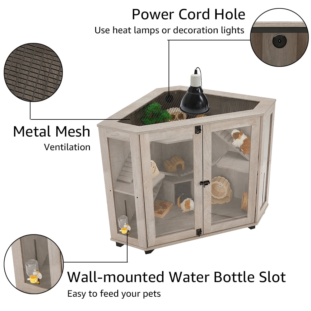 Unipaws Hamster Corner Cage, Large Critter Nation Cage for Guinea Pigs, Rabbit, Ferret Cage