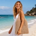 thumbnail image 3 of OCCOA Handmade Woven Beach Hollow Casual Handbag Large Capacity, Woven Tote Shoulder Bag for Summer Vacation, Boho Beach Accessory, Brown, 3 of 7