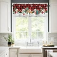thumbnail image 2 of Abtel Kitchen Valance Cafe Tier Short Curtain Christmas Window Treatments Xmas Window Drapes Slot Top Curtain Panel Christmas Short Curtain F W:57"x H:18", 2 of 6