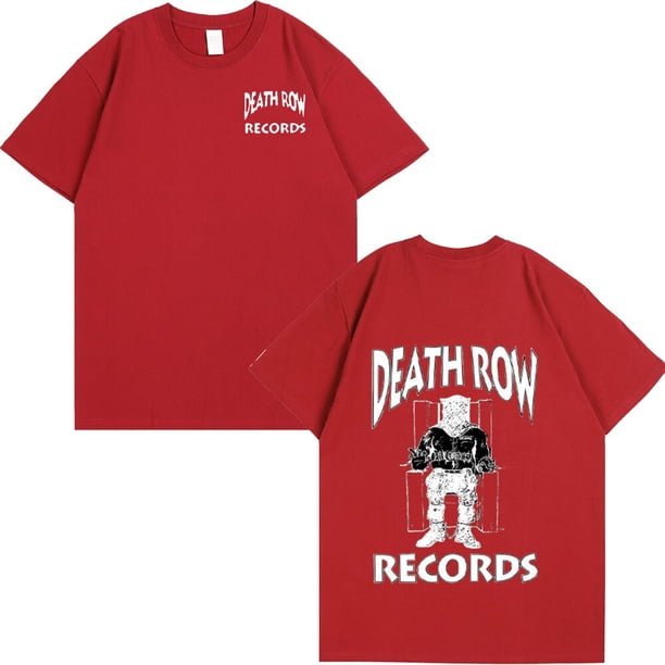 Camisetas con estampado de Death Row Records, ropa informal de manga corta de gran tamaño, 100% algodón, cuello redondo, color negro, Unisex