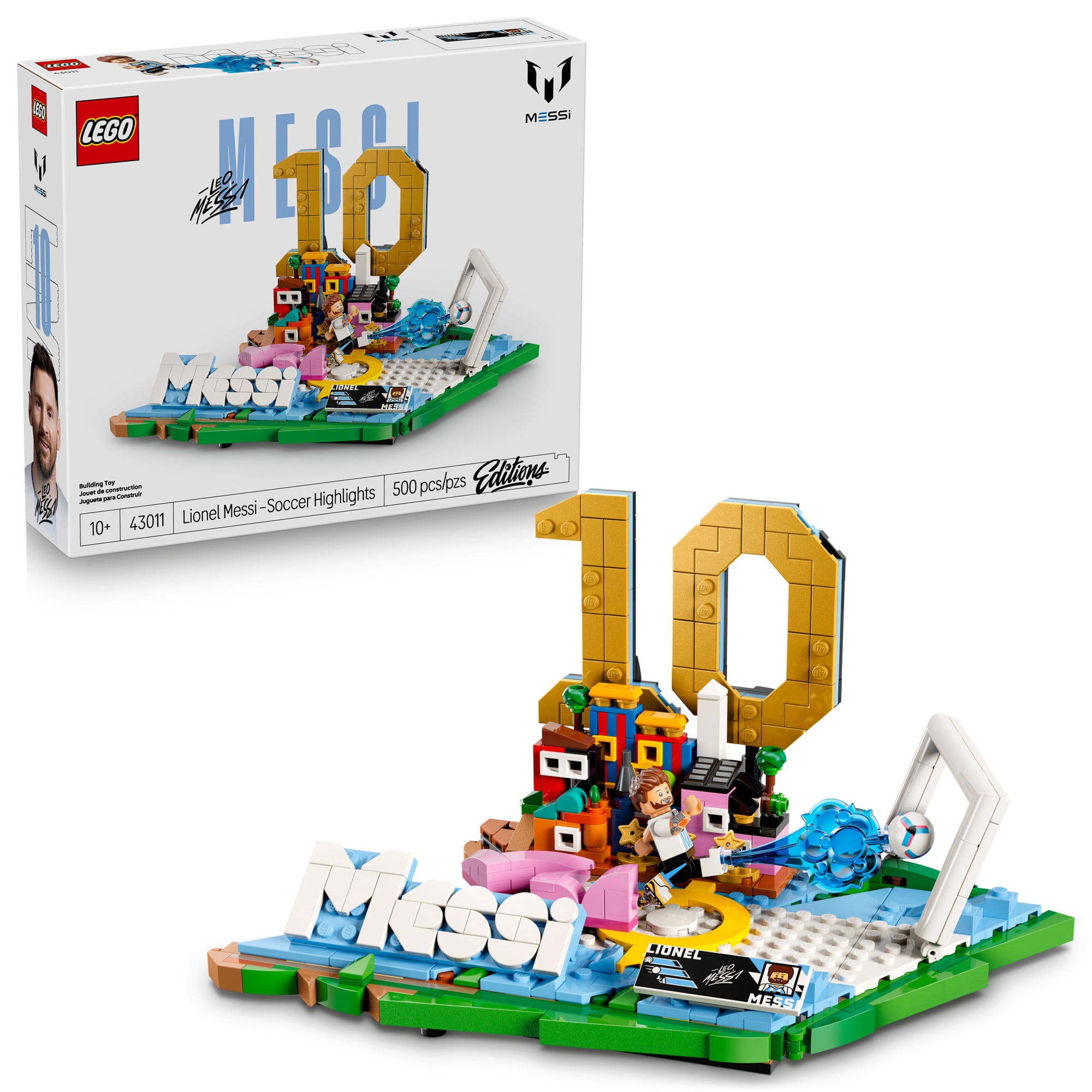 LEGO Editions Lionel Messi – Soccer Highlights - Building Set for Boys & Girls, Ages 10+ - Fathers Day Gift - Kids Bedroom or Shelf Decor W/ Plaque - 43011