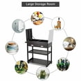 thumbnail image 5 of Costway Rolling Kitchen Island Trolley Cart Stainless Steel Flip Tabletop W/ Drawer Brown, 5 of 11