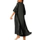 thumbnail image 3 of Pijamas de satén de 2 piezas INSPIRE CHIC para mujer, con mangas de 3/4, rayas, batas de noche negras, 3 of 5
