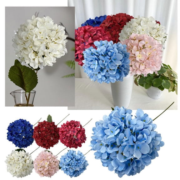 Homelyt Faux Hydrangea Flowers Outdoor Artificial Hydrangea for Indoors Real Touch Latex Bouquet Bridal Wedding Decoration Home