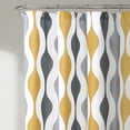 thumbnail image 2 of Mid Century Geo Shower Curtain, 72" x 72", Gold & Gray, 2 of 5