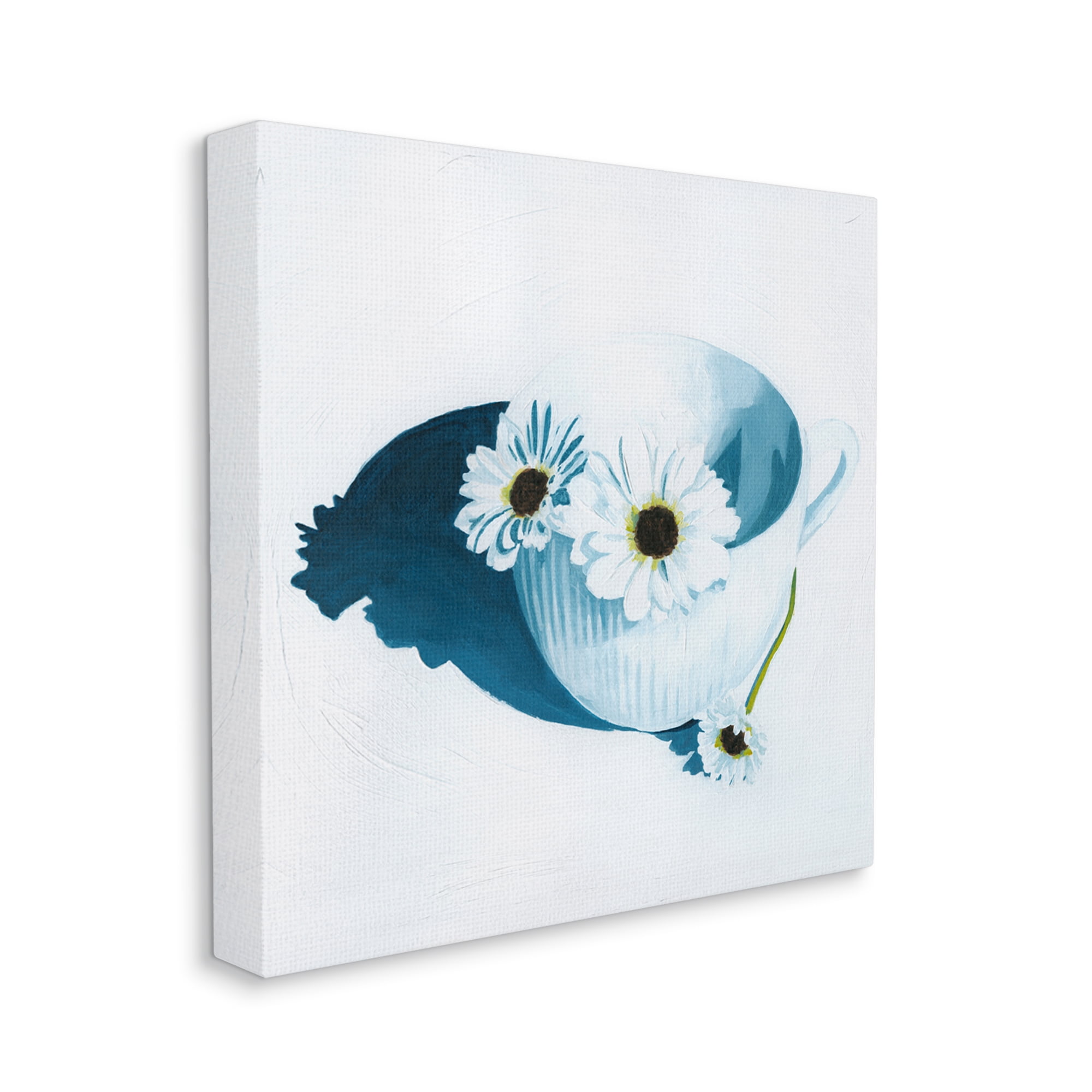 Stupell Industries Daisies in Teacup Painting Botanical & Floral Painting Gallery Wrapped Canvas Print Wall Art, 24 x 24