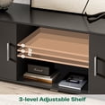 thumbnail image 3 of TV Stand for 55" TV, Entertainment Center with Storage, 2 Cabinets, TV Console Media Cabinet with 6 Cable Holes for Living Room, Bedroom, Black, 3 of 8