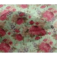thumbnail image 4 of oneOone Viscose Chiffon Mint Fabric Stripe|Leaves & Floral Artistic Fabric For Sewing Printed Craft Fabric By The Yard 42 Inch Wide, 4 of 4
