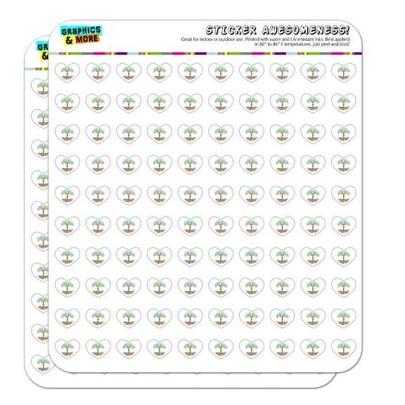 Tree of Life Mother Nature Heart Shaped Planner Calendar Scrapbook Craft Stickers
