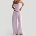 thumbnail image 2 of OIOLOYJM 2 Piece Sets for Women Comfy Cami Pajama Sets Casual Loose Tank Tops High Elastic Waist Drawstring Wide Leg Pants Cozy Soft Lounge Set Pink XL, 2 of 6