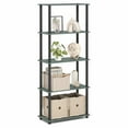 thumbnail image 2 of Furinno TURN-N-TUBE Storage Shelves, 5-Tier Book Shelf, Corner Shelf, Toolless Open Shelves, for Organization and Storage, Living Room, Garage, Home Office, Sage Green, 2 of 5