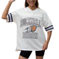 thumbnail image 3 of Women's Gameday Couture White Bucknell Bison Iconic Oversized Fashion Jersey, 3 of 5