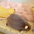 thumbnail image 4 of Giant Realistic Rat Stuffed Toy - Soft Fabric Hamster Plush Decor, Cute Lifelike Mouse Plushie with Tail, Durable Sofa & Bedroom Decor, Birthday Gift for Animal Lovers, 13.78in, Brown, 4 of 7