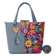 thumbnail image 1 of Bolso Yute De Mujer FANA Darcy Color Azul Elegante Lúcela, M3923!!, 1 of 3