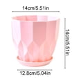 thumbnail image 3 of PEONAVET Plastic Planters for Indoor Plants 5.5" Round Plant Pot with Drainage Holes and Trays for Home Garden Decor(Pink), 3 of 6