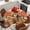 White Red Orange, variant on Orange Pumpkin Fall Round Tablecloth, Fitted Table Cover with Elastic for 45"-54" Round Tables, Cattle Thanksgiving Checkered Farmhouse Table Cloth Outdoor Indoor Dinning Party Waterproof Tablecloths