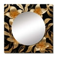 thumbnail image 2 of Designart "Gilded Lily Blossom Glamour On Black VII" Lily Square Mirror For Wall Decor - Large Gold Square Mirror Printed Wall Decor - Modern Square Living Room Mirror, 2 of 5