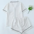 thumbnail image 4 of Tnhcen Women's 2 Piece Summer Cotton Print Pj Set Short Sleeve Button Up Sleepwear Homewear Set S-XL, 4 of 4