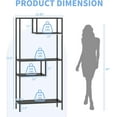 thumbnail image 3 of Metal Storage Shelves, 70.9” Tall Geometric Bookshelf, Floor Standing Display Shelving Unit Home Decor Furniture for Office, Bedroom, Living Room, Easy Assembly, Black, 3 of 7