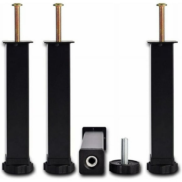 Bed Foot, Feet for Universal Slatted Base Height: 35cm(+2cm) Adjustable, 15-35cm In 3x3cm For Frames With M8×60mm Bolt(4Pcs)