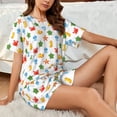 thumbnail image 4 of Easygdp Undersea Animals Women's Pajama Set,Sleepwear with Buttoned Top and Elastic Waist Shorts, Ideal for Lounging, Yoga, Beach, and Casual Wear-, 4 of 8