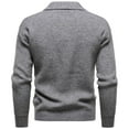 thumbnail image 4 of Mens Knit Sweater Coat Fall Winter Fashion Collar Long Sleeve Button Front Outerwear Casual Warm Yarn Textured Pullover Layering Piece, 4 of 4