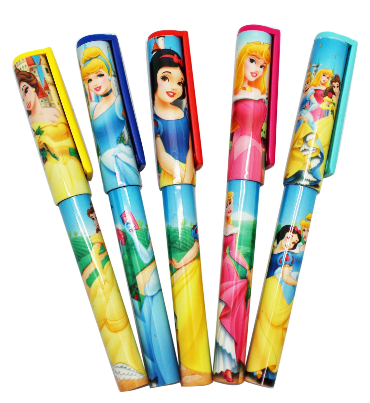 Disney Princess Assorted Color Cap Clip Ballpoint Pens (5 Pens