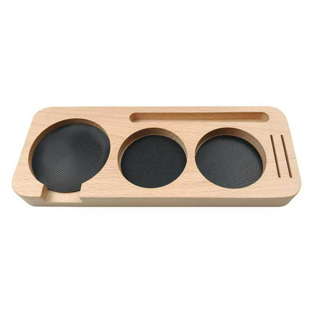 CSChome Support de Tasseur à Café Distributeur de Poudre de Café Pratique Plateau de Rangement en Bois pour Bar à Domicile