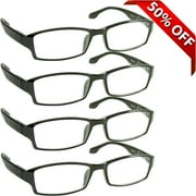 Tuvision Readers 1.50 Reading Glasses for Men and Women, 4 Pack