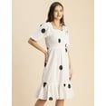 thumbnail image 3 of Moomaya Printed Cotton Short Sleeve Fit And Flare Dress - Cute Casual Dress, 3 of 9