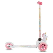 Sakar Unicorn Ride-N-Glide Buddies 3D Toddler Scooter, 3 Wheel Scooter for Kids Ages 3+, White