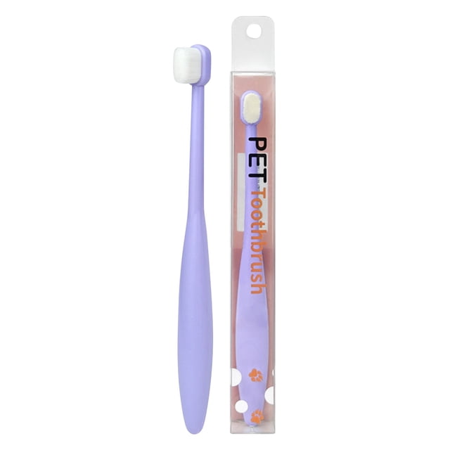 Cepillo de dientes para mascotas de ABS, cerdas suaves y finas, cabezal de tamaño moderado y mango ergonómico para perros y gatos, limpieza dental, higiene bucal y cuidado de las encías