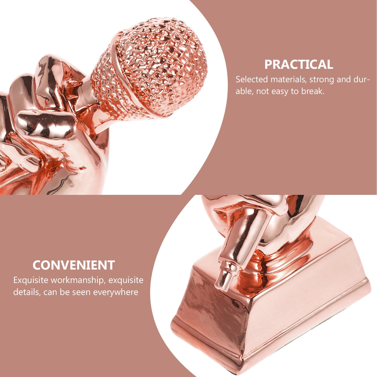 VORCOOL Resin Trophy Award for Singing Competitions Rose Gold Decorative Home Use