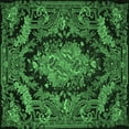 thumbnail image 1 of Ahgly Company Indoor Square Medallion Emerald Green French Area Rugs, 4' Square, 1 of 4