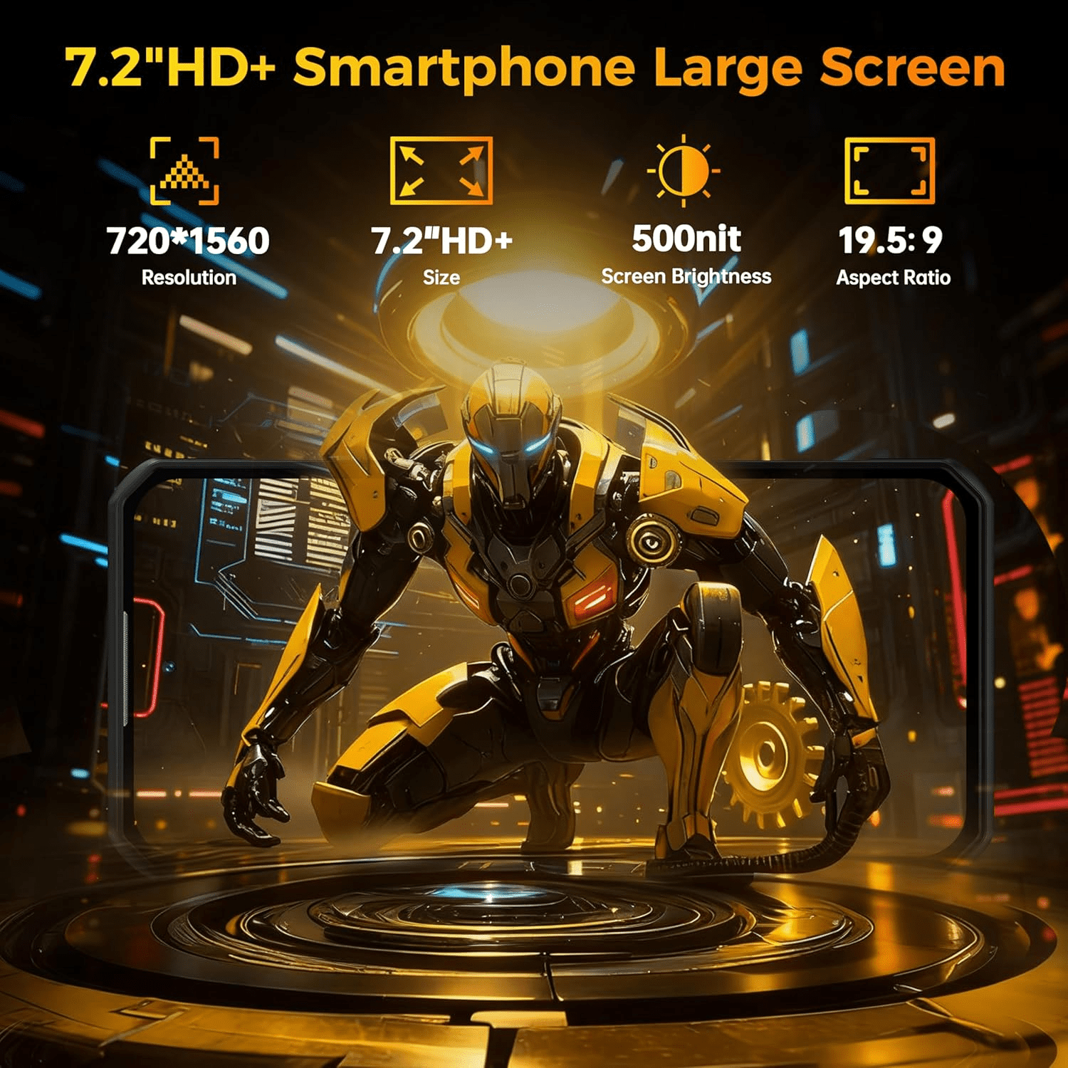 OUKITEL WP60 5G Rugged Smartphone Unlocked, 24GB RAM + 256GB ROM, 7.2" 120Hz Large Screen Cell Phone, 10000mAh Battery, 108MP Camera with Night Vision, Android 15 Waterproof Mobile Phone