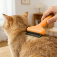 thumbnail image 5 of Self Cleaning Pet Grooming Brush Metal Comb Effortlessly Detangles Long Matted And Loose Undercoat For Cats Dogs, 5 of 5